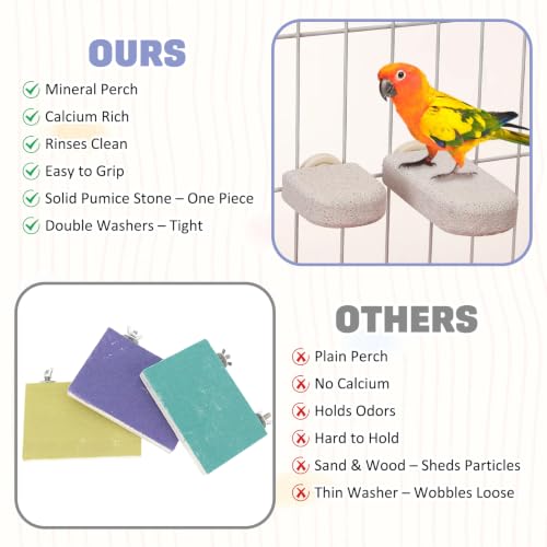 BNOSDM 4 Pcs Bird Beak Grinding Stone Calcium Parrot Perch Stand 2.8*2.6in - color: 4 Pcs- White (M)