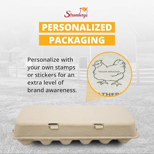 Stromberg's Large Blank Flat Top Chicken Egg Cartons, Perfect for Personalization, Eco-Friendly and Biodegradable, Made From Recycled Materials, Ideal for Farmers and Crafters, 100 Pack - size: 100