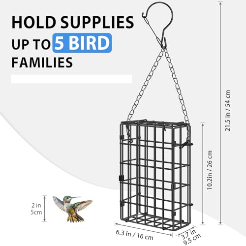Harhana Reusable Metal Bird Nest Material Holder - Holds Cotton, Twigs & Pet Fur for 5 Bird Families