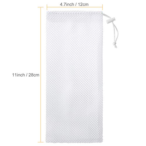 Weewooday 6 Pieces Finch Sock Feeder, Thistle Seed Sock Bird Feeder, Instant Seed Bag Hanging Bird Feeders for Outdoors Garden Yard Wild Birds, 4.7 x 11 Inch (White) - color: White
