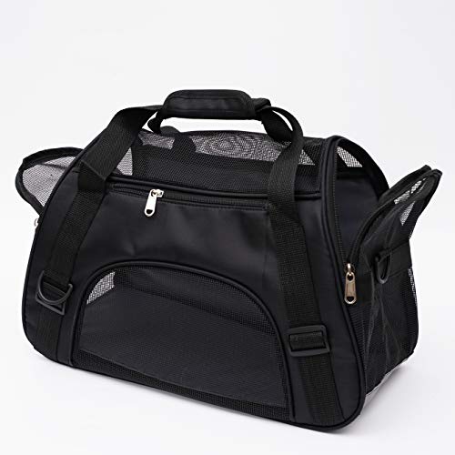 MuchL Pet Carrier Soft-Sided Carriers for Cat Carriers Dog Carrier for Small Medium Cats Dogs Puppies Pet Carrier Airline Approved Cat Dog Pet Travel Carrier (Small, Black) - color: Small-Black