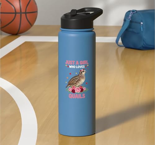 Bird, For The Girl Who Adores Quails Stainless Steel Insulated Water Bottle - color: Light Blue