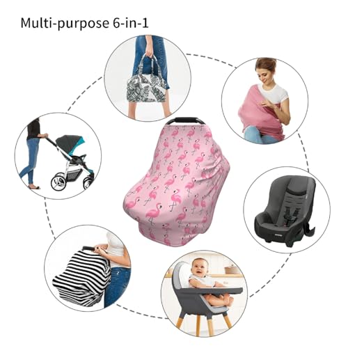 Flamingo Baby Stuff Car Seat Cover for Baby,Mom Nursing Breastfeeding Covers,Multi-Use Car Seat Canopy Carrier Cover,Stroller Cover Newborn Shower Gift for Boys Girls - color: Flamingo
