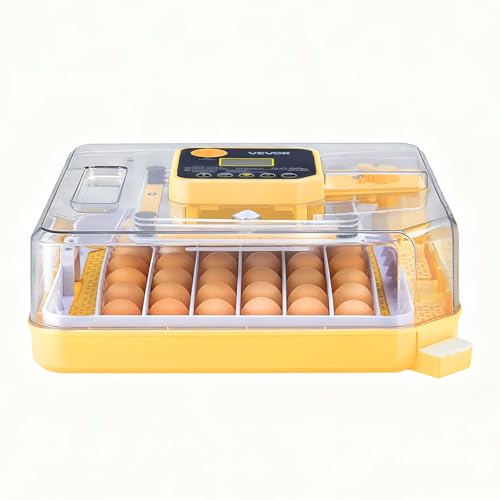 VEVOR 48 Egg Incubator, Automatic Egg Turner with LED Candler, Temperature Display & Auto Humidity Control, 360° View Clear Window, Poultry Eggs Incubator for Hatching Chicks Ducks Goose Quail - size: 48 Eggs
