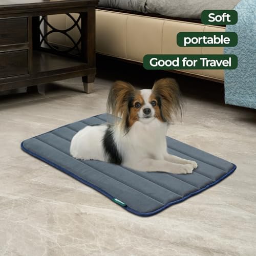 BALANCE Dog Crate Pad, Dog Foam Crate Mat Kennel Pad, Washable Water-Resistant Pet Bed Flat Dogs Cage Mat for Medium Dogs - color: Dusty Blue, size: 30.0"L x 19.0"W x 0.8"Th