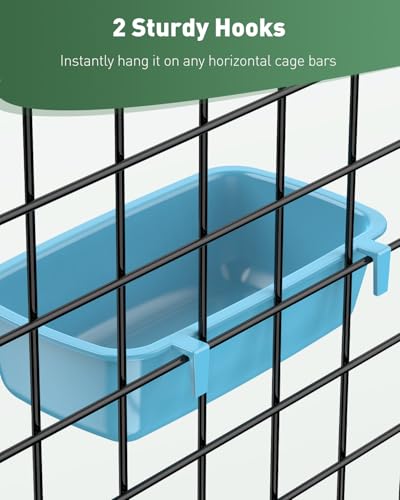 Pawfly 4 Pcs Cage Cups Hanging Plastic Bird Cage Feeders with Hooks 10 oz Rabbit Feeders for Cages Rabbit Food Bowls Waterers Bunny Cage Feeding Dishes for Small Pets Parrots Hamsters Guinea Pigs - size: 4 pcs