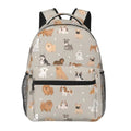 Fiokroo Cute Dogs Animal Backpack School Bag For Students Teens Men Women Laptop Backpacks Travel Daypack Bag With Multiple Pockets - color: Cute Dogs（grey）