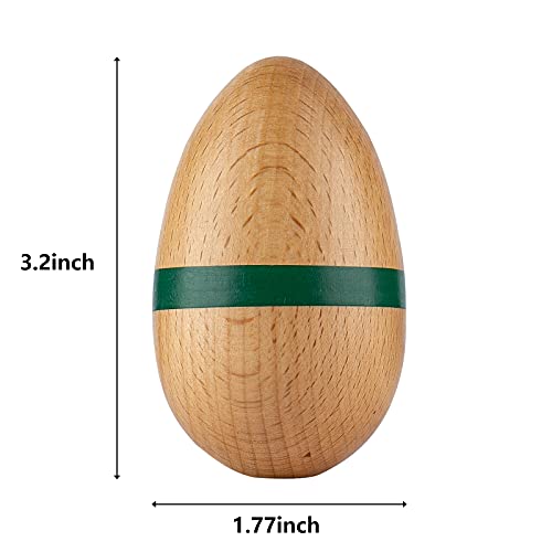 Eggs Shakers, Professional Wooden Egg Maracas Shaker Instrument for Adults | Hand Percussion Music Shakers for Musical Education Party Classroom Prizes (Natural Big) - color: Natural Big