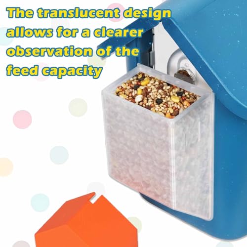 XXL Seed Hopper Extender for Bird Buddy Feeder (Transparent White + Orange)