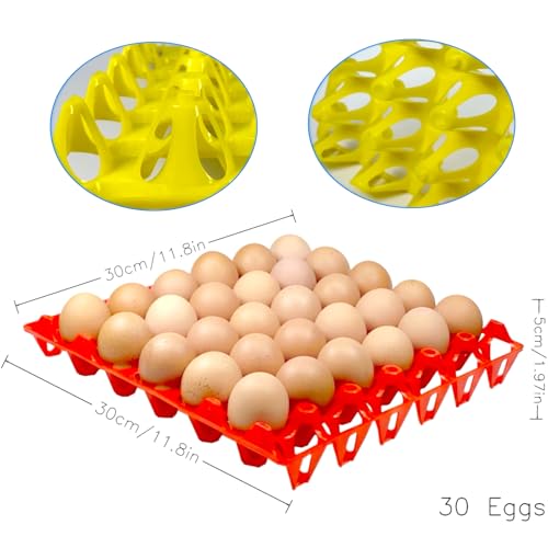 15-Pack Reusable Plastic Egg Tray Egg Crates 30-Egg Flats for Home Chicken Farmers, Stackable Egg Cartons Hold Multiple Eggs, Great for Storing, Sorting, and Shipping Eggs, Durable and Reusable