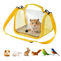 Clear Small Pet Travel Carrier with Perch & Tray – Breathable Mesh Bird Parrot Hamster Rabbit Squirrel Portable Bag (Yellow) - color: Yellow