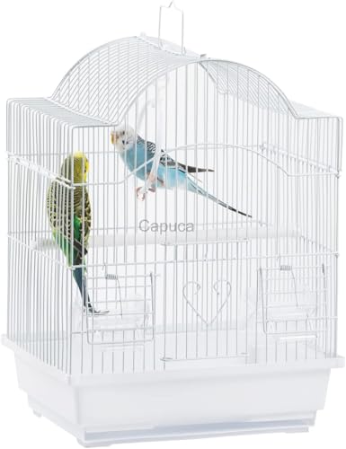 Small Bird Cage, Lightweight Hanging Travel Cage with Removable Tray | Easy to carry and clean, ideal during short trips, camping and vet visits with parakeets, canaries, lovebirds and finches. - size: 11.8"L x 9.0"W x 15.3"H