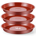 3 Pack Plastic Bird Bath Bowl, 14”Ground Bird Baths for Outdoor(Terracotta | Large Durable Birds Bath Dish for Garden Yard, Birds Water Bowl Feeder Tray Replacement, Weather Resistant ABS Plastic - color: Terracotta