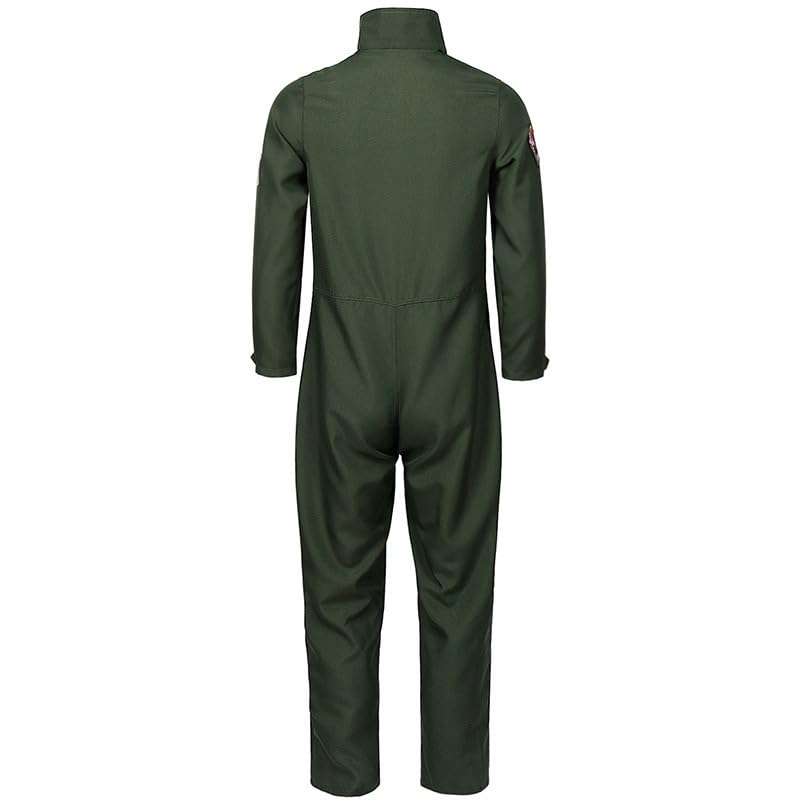 Flight Suit Costume Fighter Pilot Outfit for Men Halloween Cosplay Costume With Accessories Set - size: XX-Large