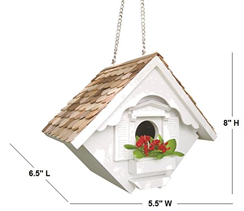Home Bazaar Hand-made Little Wren White Bird House - Hanging Bird House - Home Decor