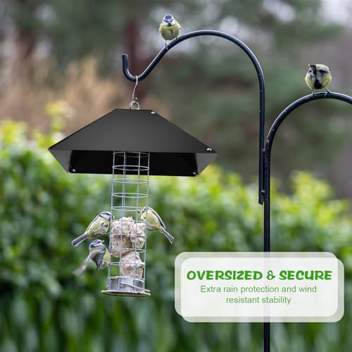 Briwooody 2 Pack 16 Inch Metal Hanging Squirrel Baffle for Bird Feeders Squirrel Proof Guard Outdoor Hanging Bird Feeder Baffle to Deter Squirrels or Small Animals, Fits Shepherd's Hook
