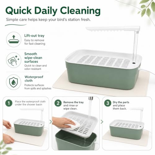 Parrot Bathtub Bird Automatic Bath Shower,Small Bird Shower Fountain Indoor Bathtub with Running Water, Contains USB and Pump,for Small Pet Birds, Cockatiel, Conure, Budgie, Lovebird(Small) - color: Small