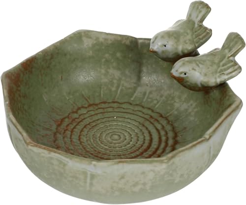 Ceramic Bird Bath for Outdoors,Ground & Tabletop Decor, Ground Feeders Bird Bath Feeding Bowl for Outdoors, Garden Deck, Balcony,Yard, Lawn. (Small birdbath) - style: Small birdbath