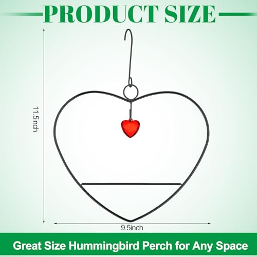 LemonRoad Hummingbird Swing, Tweet Heart Birdie Swing, Copper Hummingbird Perch Metal Frame for Wild Finches & Orioles Bird Outdoors Indoor Trunk Lawn Patio Garden (Black) - color: Black