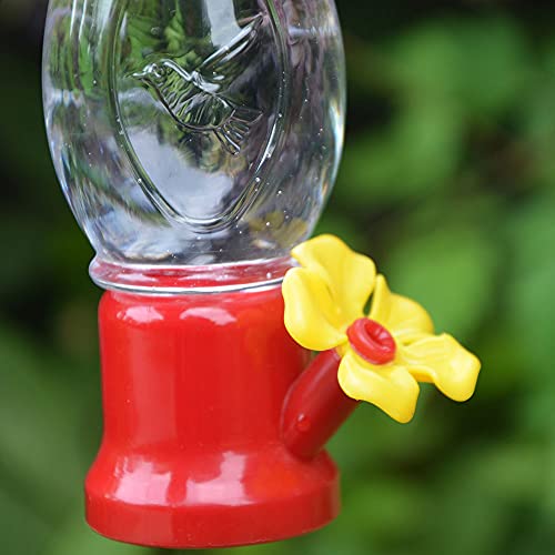 Mini Hummingbird Feeder 4 Pack 2.3oz Small Nectar Plastic Red Cute Hummingbird Feeders with Hanging Wires for Outdoor (Tulip Tube) - style: Tulip Tube