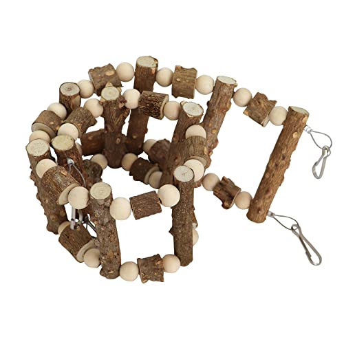 Natural Pepper Wood Hanging Pet Chewing Bridge, Rat Hamster Climbing Accessories, Suitable for Bird Parrot Rat Squirrel Sugar Gliders - size: 25.6 × 3.9 Inch