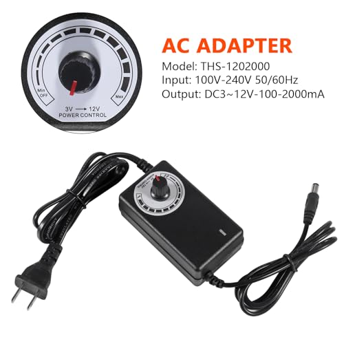DORHEA 120mm Fan 120mm x 38mm 110V 220V AC Powered Cooling Fan with Speed Controller 3V to 12V 1238 AC for Cooling Ventilation Exhaust Projects