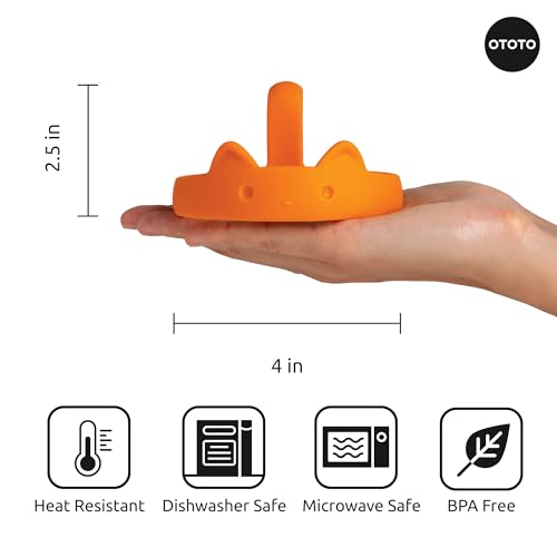 OTOTO PanCats Egg Ring Set of 3 - Silicone Egg Rings for Frying Eggs, Non Stick Fried Egg Cooker Ring, Cat Gifts for Cat Lovers, Cute Funny Kitchen Accessories Gadgets, Separator (Multicolor) - color: White, Black, Orange