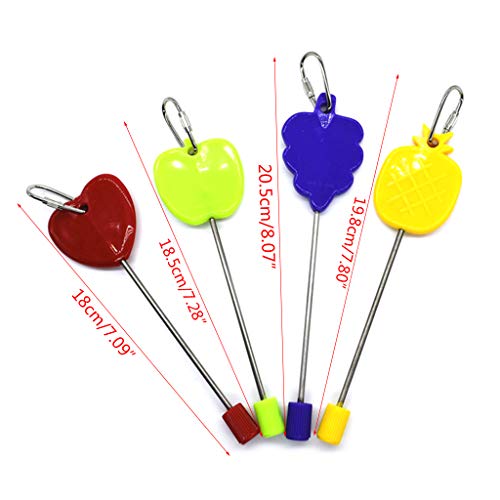 Stainless Steel Meat Food Holder Stick Fruit Skewer Bird Treating Tool Parrot Toy Bird Parrot Water Feeder - color: Green