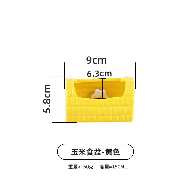 Ceramic Bird Feeder Hanging Bowl, Corn Shaped Anti-Spill Food Water Dish Cup Cage Mounted Feeding Bowl for Parakeet, Budgie, Cockatiel, Parrot, Hamster Small Pet Snack Feeder