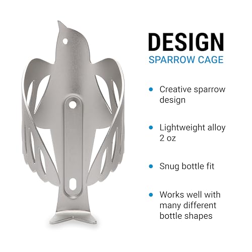 Portland Design Works Water Bottle Cage - Lightweight Water Bottle Holder for Bikes, Sparrow Cage, Silver - style: Sparrow Cage - Silver
