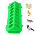 Flip Top Chick Feeder Trough, Plastic Bird Small Poultry Feeder | No Mess, No Waste Chicken Feeder for Small Chicks, Pigeons, Quails, Birds, Ducklings, Ideal for Using in a Brooder (Green) - color: Green