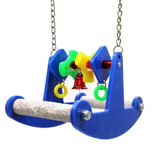 Sweet Feet and Beak Tweeter Totter Rocker, Two Perch Bird Swing, X-Small | Two Pedicure Perch Bird Toy, Made from Break Resistant Plastic, Hanging Toy for Play and Leg Activity, Available in 3 Colors - size: Extra Small