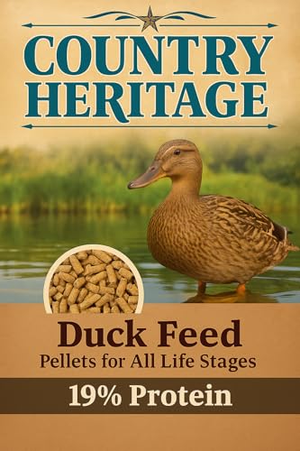 Country Heritage Duck Feed – Pellets for All Life Stages (19% Protein with Prebiotics & Probiotics, Do Not Float) (5 Pounds) - size: 5 Pound (Pack of 1), style: Duck Feed Pellets (All Life Stages)