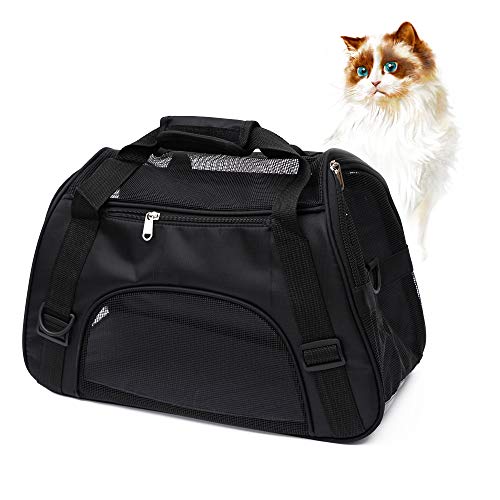 MuchL Pet Carrier Soft-Sided Carriers for Cat Carriers Dog Carrier for Small Medium Cats Dogs Puppies Pet Carrier Airline Approved Cat Dog Pet Travel Carrier (Small, Black) - color: Small-Black