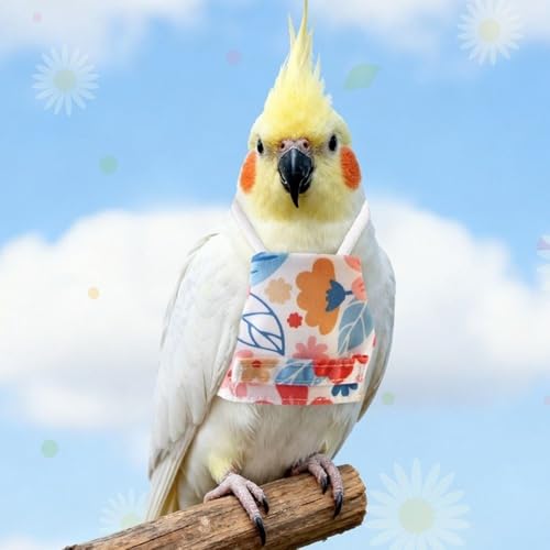 Anti Pinch Design Bird Flight Suits Prevent Loss Parrot Flying Clothes, Adjustable Walking Supplies Bird Training(L,White) - color: White, style: L