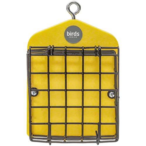 Bird's Choice Suet Feeder for Two Cakes in Yellow Recycled Plastic - color: Yellow