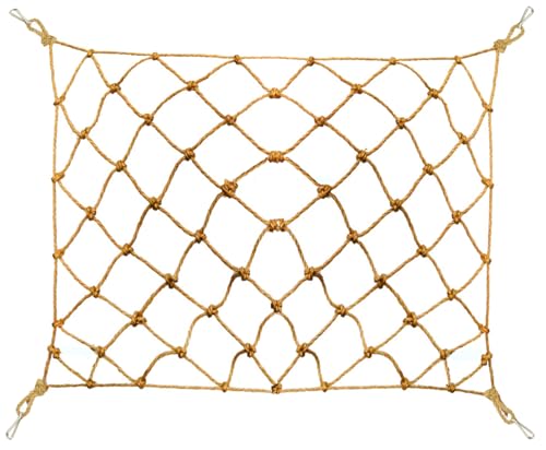 20"x16" Bird Climbing Rope Net, Parrot Swing Hammock for Cage | Bird-Safe Jute Rope, Non-Toxic, Hang-Ready, Tool-Free, For Parakeets to Macaws, Climb, Swing & Chew, Check Fit for Tiny Birds