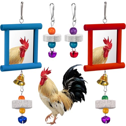 Sumind 2 Pieces Chicken Mirror Toys, Red, Blue, 3.94 x 3.94 Inches | Clip on Wide Brim Golf Visors, Adjustable Elastic Headband Sun Hat, Lightweight Sport Cap for Summer Outdoor Activities Women - color: Red,Blue, size: 3.94 x 3.94 Inches