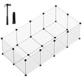 SONGMICS Pet Playpen with Floor, Small Animal Pen, Pet Fence Indoor, DIY Plastic Enclosure for Hamsters, Rabbits, Hedgehogs, Ferrets, 56.3 x 28.7 x 18.1 Inches, White ULPC02W | Pet Fence Indoor, DIY Plastic Enclosure for Hamsters, Rabbits, Hedgehogs, Ferr