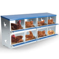 Chicken Nesting Box 8 Compartments Laying Boxes for Chicken Hens Ducks Poultry Protect Eggs Chicken Coop Easy Egg Collection Wall Mount Metal Nest Box for Chicken Coop - size: 8 Compartments