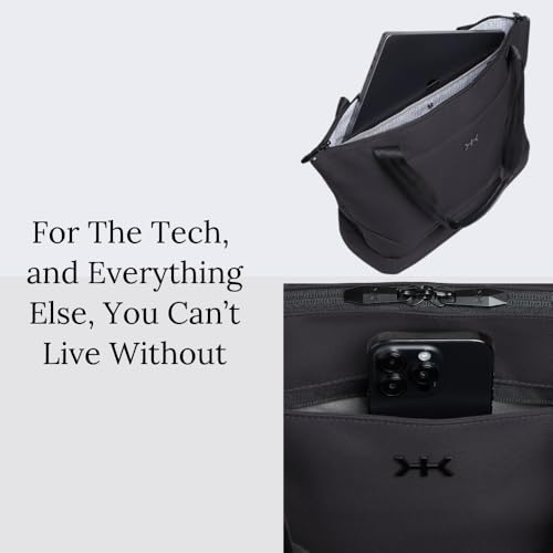 Knack Expandable Laptop Tote Midnight Black | Expands from 18L to 26L to organize whatever your day requires. - color: Midnight Black, style: Laptop Tote