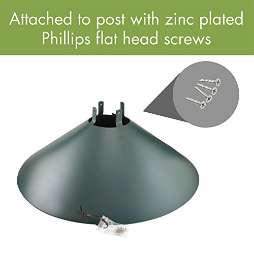 Woodlink Metal 4 x 4 Inch Wrap Around Bird Feeder Squirrel Baffle Guard Pole Posts to Deter Squirrels, Racoons, and Critters from Bird Feeders, Green - size: 1 Pack