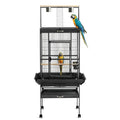 69" H Extra Large Bird Cage with Play Top & Rolling Stand, Wide Metal Parrot Cage for Macaws, Parakeets, Cockatoos, Conures, Lovebirds, Includes Bowls | Wide Flight Cage for Macaws, Parakeets, Cockatoos, Conures, Lovebirds, Includes Bowls - size: 31.9"L x