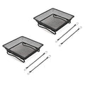 2 Pack 8" x 8" Railing Bird Feeder Tray for Balcony/Deck/Porch Platform Bird Seed Tray with 2 Elastic Rope Ground Mesh for Garden Backyard Outside Wild Birds or Squirrels