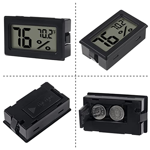 4 Pack Mini Hygrometer Thermometer Digital Electronic Temperature Humidity Meters Gauge Indoor Humidity Monitor LCD Display Fahrenheit (℉) for Greenhouse,Garden,Cellar,Closet,Humidors - color: 4PCS