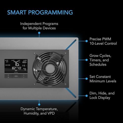 AC INFINITY AIRTITAN 240 CFM Indoor WALL Mount CRAWLSPACE Basement Ventilator Fan Temperature and DEHUMIDISTAT Controller, Intake AC-ATT8-N | WiFi App-Compatible Temperature Humidity Controller, IP-55 Rated, Intake - size: Large, Smart Controller, Intake