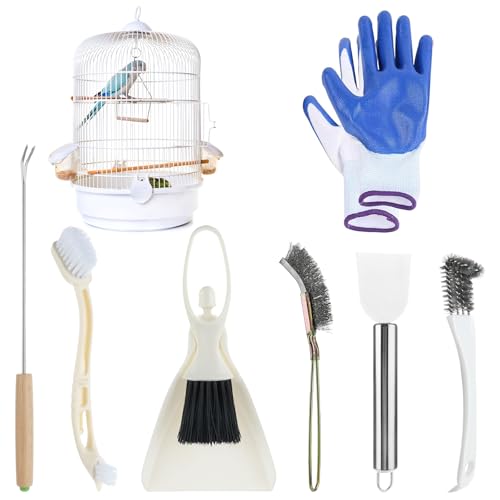 7 Pcs Bird Cage Cleaning Supplies Bird Cage Cleaner Brush Kit