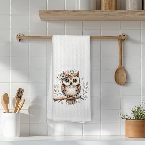 Cute Coquette Owl Kitchen Towels, Owl Lover Gifts Dish Tea Towels for Kitchen Decor, Owls Decorative Dish Tea Towels, 16x24 Inch - color: 03color