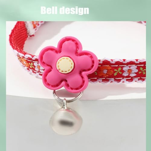 Puppy Collar XS with Bell Leash Set,Basic Puppy Collars Floral Print for XXS Xs Small Cat Pet Animal Litter Tiny Kitten Boy Girls, Blue - color: Blue