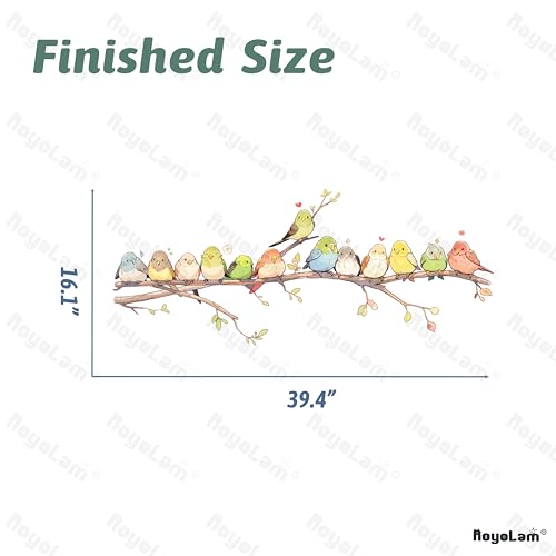 Cartoon Birds on The Branch Wall Decal Animal Wall Sticker | Removable peel and stick wall art for nursery, classroom, preschool, living room, bedroom, and bathroom